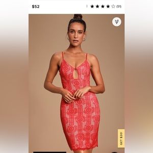 Lulu's Red Lace Bodycon Dress